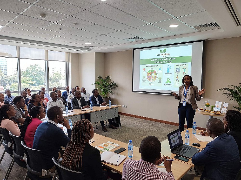 A workplace wellness training session